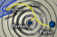 normandie avec evreux, rouen, paris